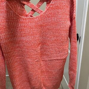 Women's Orange Sweater with Crisscross Back